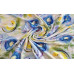 10cm Viscosejersey buntes Sommermuster KREISE GELB/BLAU  (Grundpreis €10,00/m)